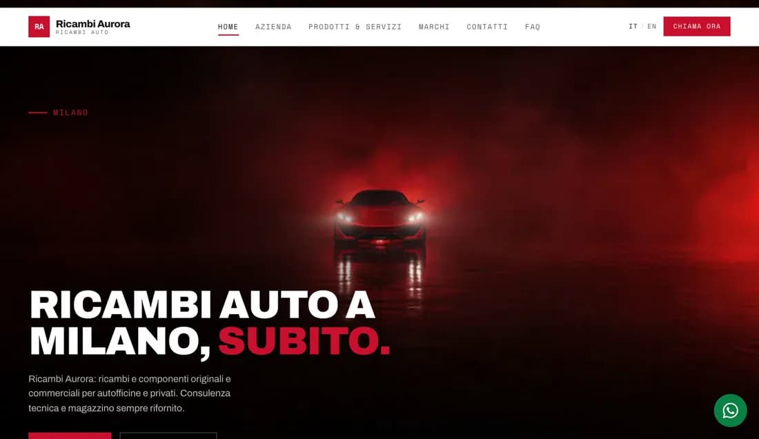 Anteprima del sito vetrina Ricambi Aurora